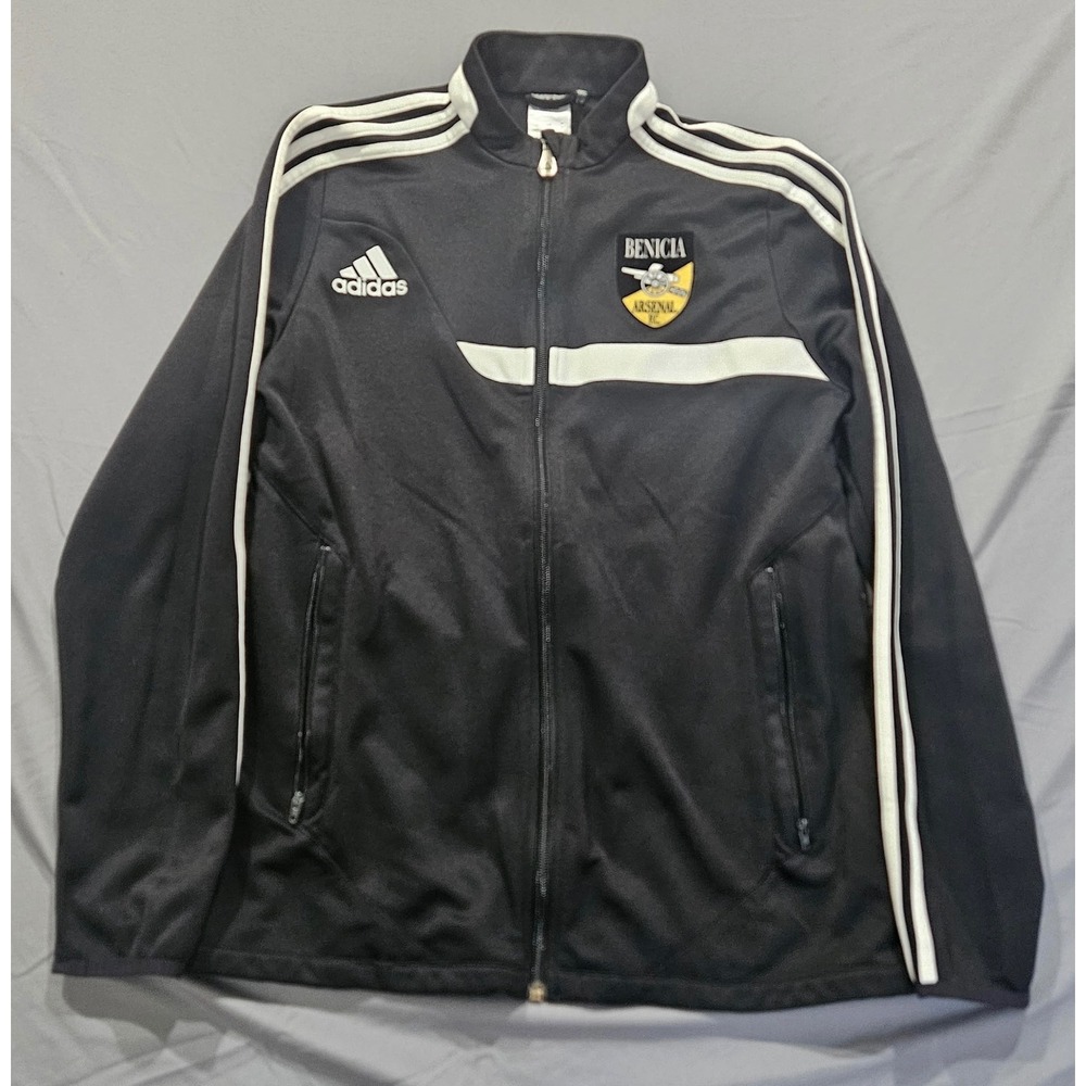 Adidas Track Jacket Youth XL Black‎ Excellent Benicia Arsenal FC Soccer Zip Up